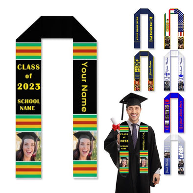 Custom Graduation Stole, Customize Stoles for Graduation 2023 Personalized Graduation Sash with Photos Text