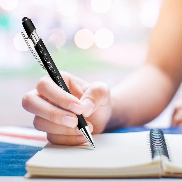 Personalized Pens Bulk, Custom Pens with Free Engraving, Customized Stylus Tip Ballpoint Pen with Your Name Massage Text for School Office Business Graduation Anniversaries-10 Packs