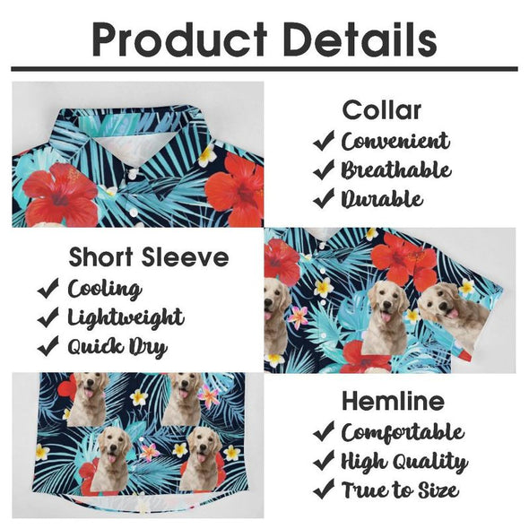 Custom Hawaiian Shirt with Face for Men, Personalized Photo Summer Short Sleeve Button Down Shirts