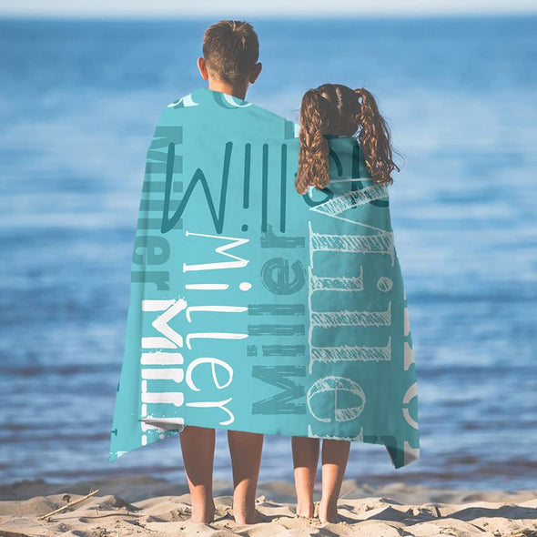 Personalized Beach Towels for Kids with Names, Microfiber Quick Dry Custom Beach Towels for Girls Boys