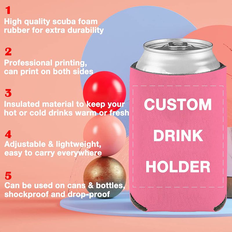 Custom Beer Can Cooler Sleeves Bulk Personalized Insulated Beverage Bo –  Minao