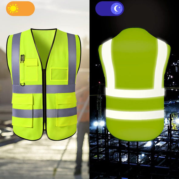 Custom Safety Vest with Pockets, Personalized High Visibility Reflective Vest with Logo Text