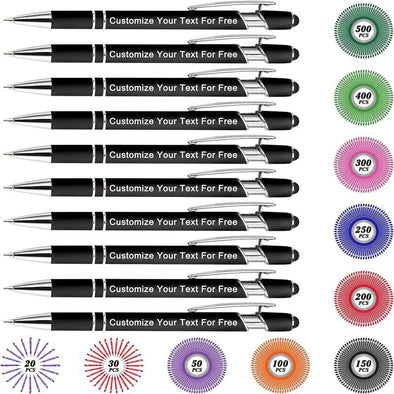 Personalized Pens Bulk, Custom Pens with Free Engraving, Customized Stylus Tip Ballpoint Pen with Your Name Massage Text for School Office Business Graduation Anniversaries-10 Packs
