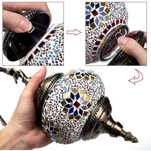 Mosaic Lamp-Handmade Turkish Mosaic Table Lamp for Room Decoration