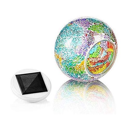 Color Changing Solar Powered Glass Ball, Garden Lights Solar Table Lights