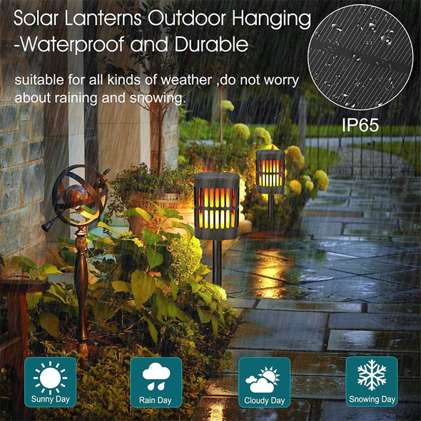 Solar Lantern Lights Outdoor Hanging Tabletop-Solar Flame Torch Waterproof Decorative Lights