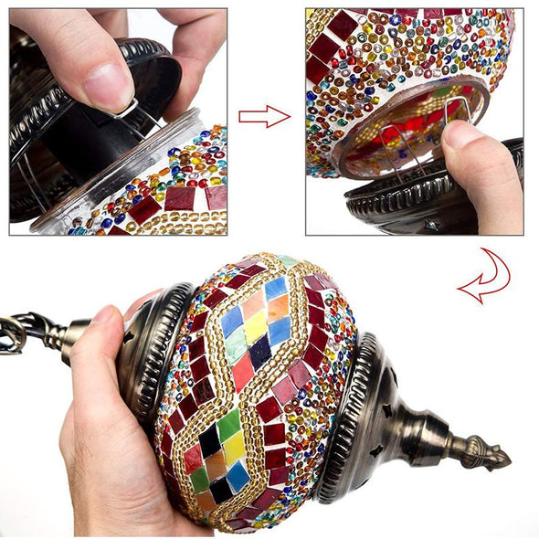 Mosaic Lamp-Handmade Turkish Mosaic Table Lamp for Room Decoration