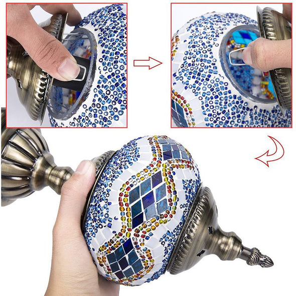 Mosaic Lamp-Handmade Turkish Mosaic Table Lamp for Room Decoration