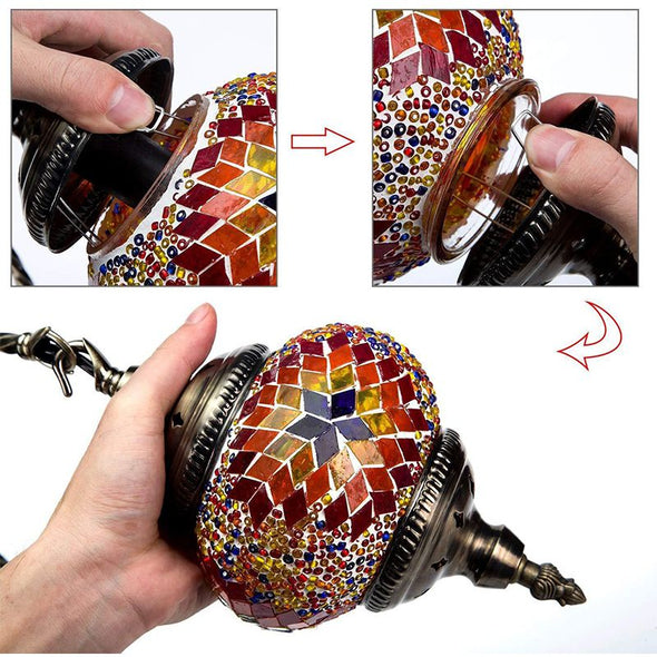 Mosaic Lamp-Handmade Turkish Mosaic Table Lamp for Room Decoration