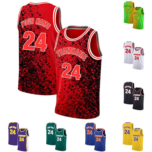 Custom Basketball Jersey, Personalized Team Uniforms Customize Sports Shirt Print Team Name & Number for Men/Kids/Youth