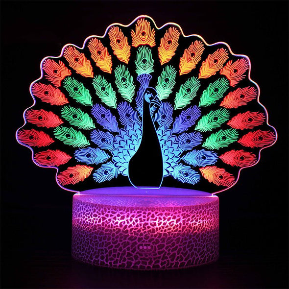 3D Hologram Lamp USB Acrylic Lights Heart Shaped, 3D Illusion Night Light for Christmas,Mother's Day Gifts