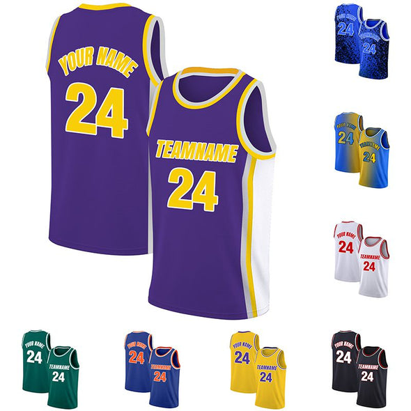 Custom Basketball Jersey, Personalized Team Uniforms Customize Sports Shirt Print Team Name & Number for Men/Kids/Youth