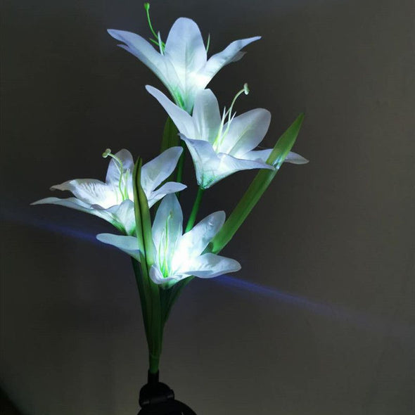 Lily Solar Powered Flower Lights,Waterpoof Solar Garden Stake Lights