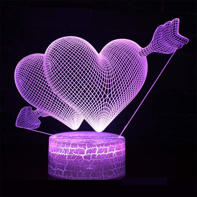 Cupid’s Arrow 3D led light, adjustable night light with 7-color LED and touch switch,Christmas, Mother's Day gift