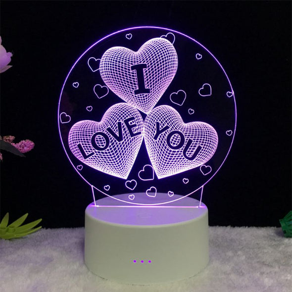 3D I LOVE YOU LED 7 Colors Change Acrylic Lamp For Christmas,Mother's Day