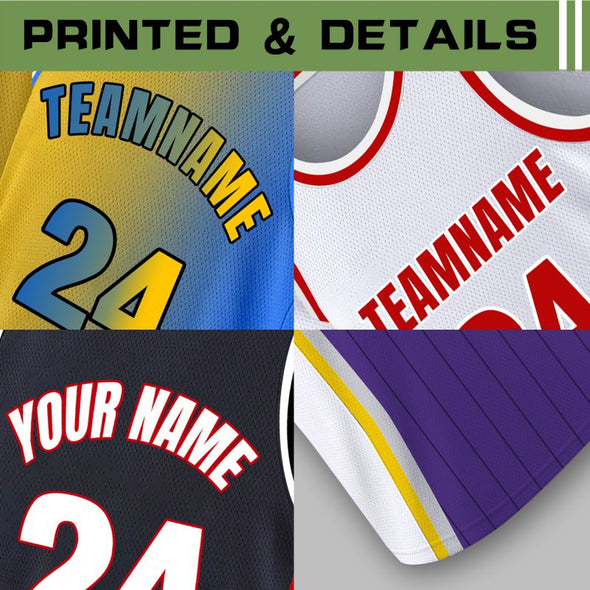 Custom Basketball Jersey, Personalized Team Uniforms Customize Sports Shirt Print Team Name & Number for Men/Kids/Youth