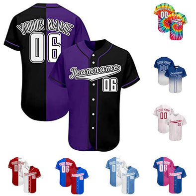 Custom Baseball Jersey Button Down, Personalized Printed Baseball Shirts Sports Uniform for Men Women Youth