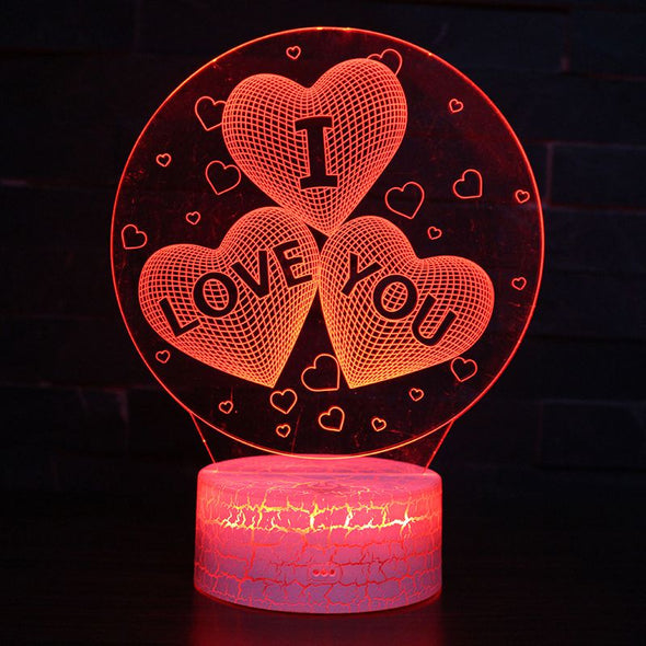 3D I LOVE YOU LED 7 Colors Change Acrylic Lamp For Christmas,Mother's Day