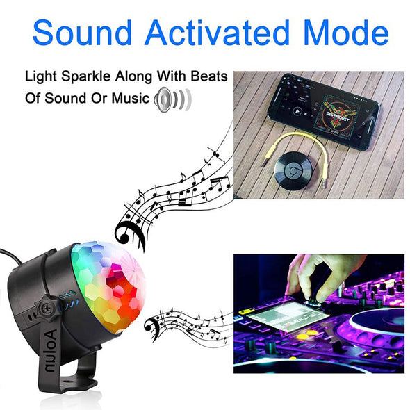 Home Party Lights,Disco Lights Sound Activated,Stage Lights-Multi Colors Rotating Magic LED Strobe Lights