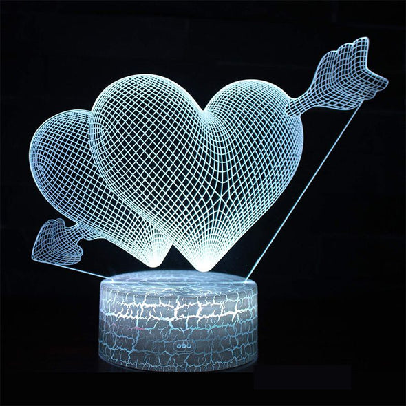 Cupid’s Arrow 3D led light, adjustable night light with 7-color LED and touch switch,Christmas, Mother's Day gift