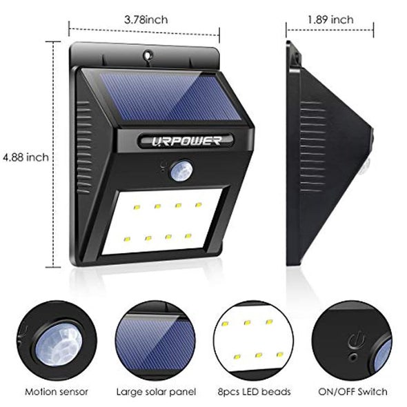 Solar Lights Wireless Waterproof Motion Sensor Outdoor Light with Motion Activated Auto On/Off