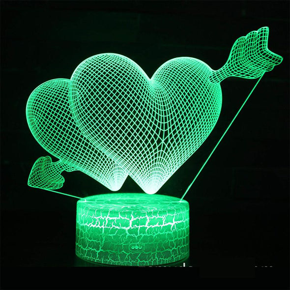 Cupid’s Arrow 3D led light, adjustable night light with 7-color LED and touch switch,Christmas, Mother's Day gift