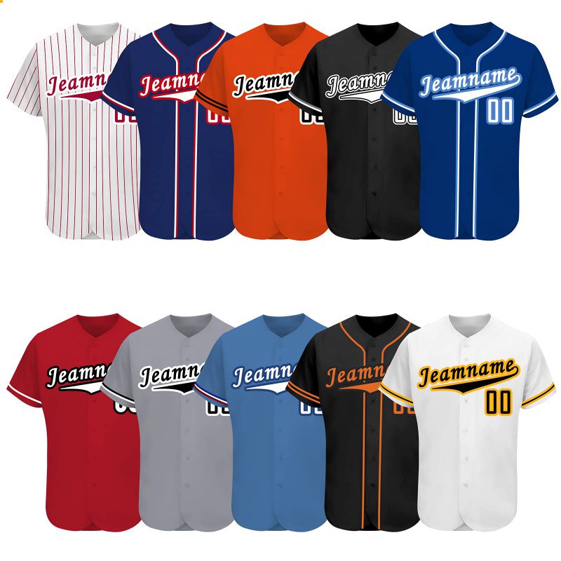 Custom Baseball Jersey Button Down, Personalized Printed Baseball Shir –  Minao