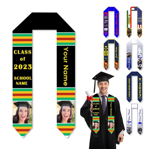 Custom Graduation Stole, Customize Stoles for Graduation 2023 Personalized Graduation Sash with Photos Text