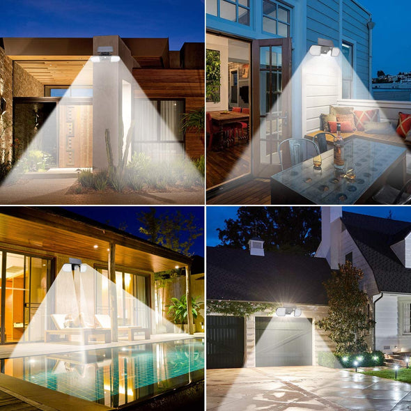 Solar Security Lights Motion Sensor Light Outdoor, Rotatable Dual Head Detected Flood Lights