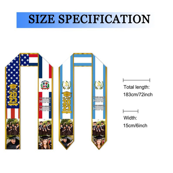 Personalized Graduation Stole, Custom Stoles for Graduation 2023 Graduation Sash with Photos Text