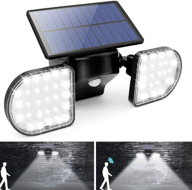 Solar Security Lights Motion Sensor Light Outdoor, Rotatable Dual Head Detected Flood Lights