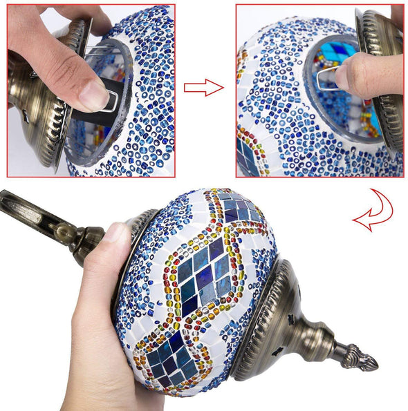 Mosaic Wall Lamp-Blue,White detail
