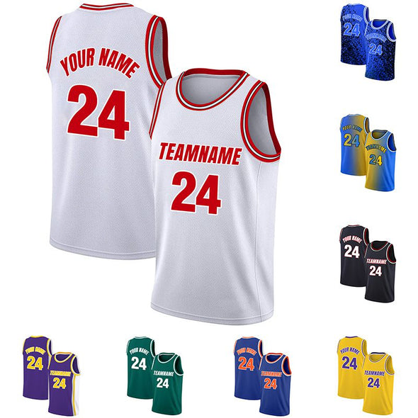 Custom Basketball Jersey, Personalized Team Uniforms Customize Sports Shirt Print Team Name & Number for Men/Kids/Youth