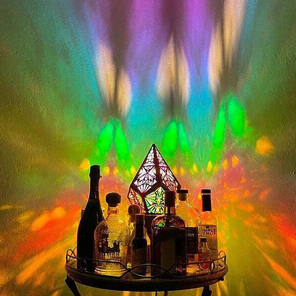 Bohemian Light-Polar Star Floor Lamp,Colorful 3D Projection Night Lamp,Geometric Diamond Lamp Bohemian