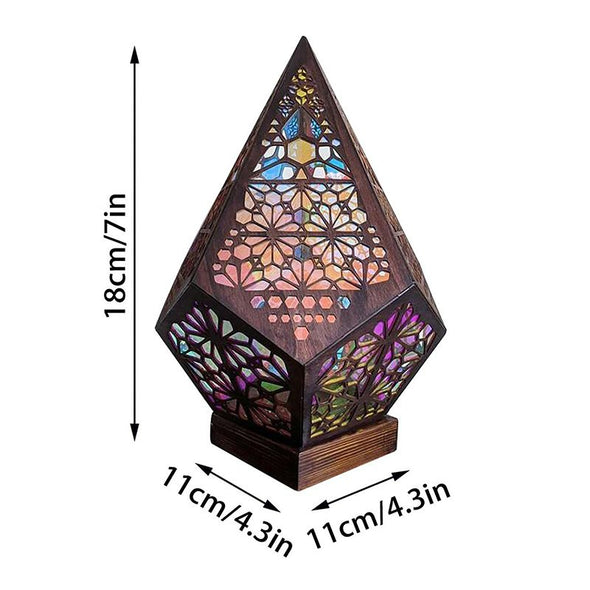 Bohemian Light-Polar Star Floor Lamp,Colorful 3D Projection Night Lamp,Geometric Diamond Lamp Bohemian