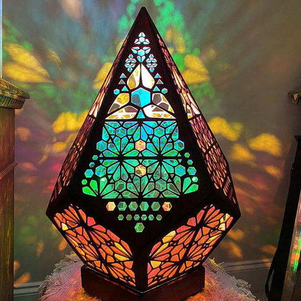 Bohemian Light-Polar Star Floor Lamp,Colorful 3D Projection Night Lamp,Geometric Diamond Lamp Bohemian