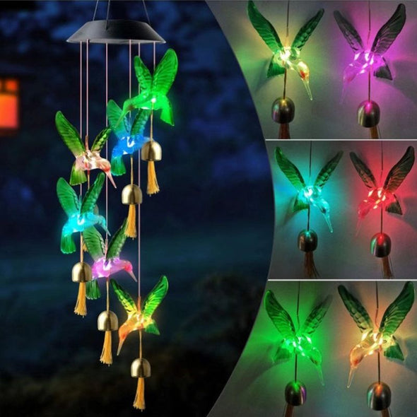 Hummingbird Wind Chimes, Solar Wind Chimes Glow Wind Chimes Gifts for mom
