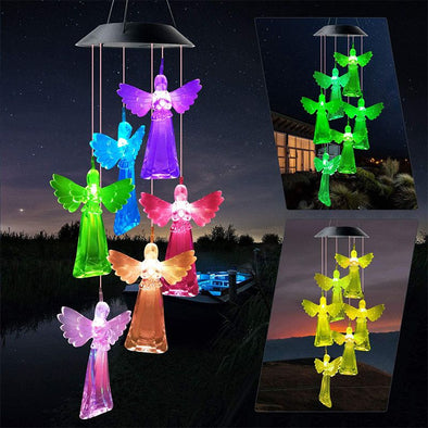 Angel Solar Wind Chimes, Color Changing Solar Powered Mobile Hanging Chimes