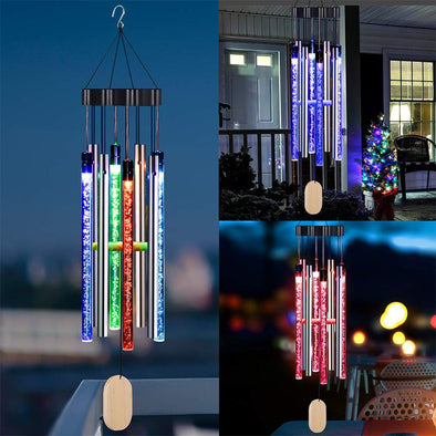 Solar Wind Chimes Light Outdoor, Wind Chimes with Colorful Light