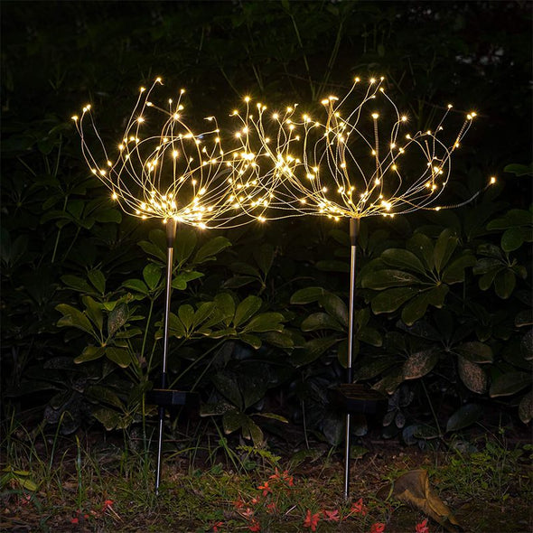 Solar Lights Outdoor Decorative Firework Lights Colorful LED Solar String Lights
