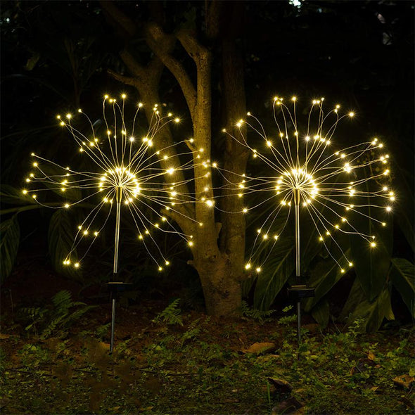 Solar Lights Outdoor Decorative Firework Lights Colorful LED Solar String Lights